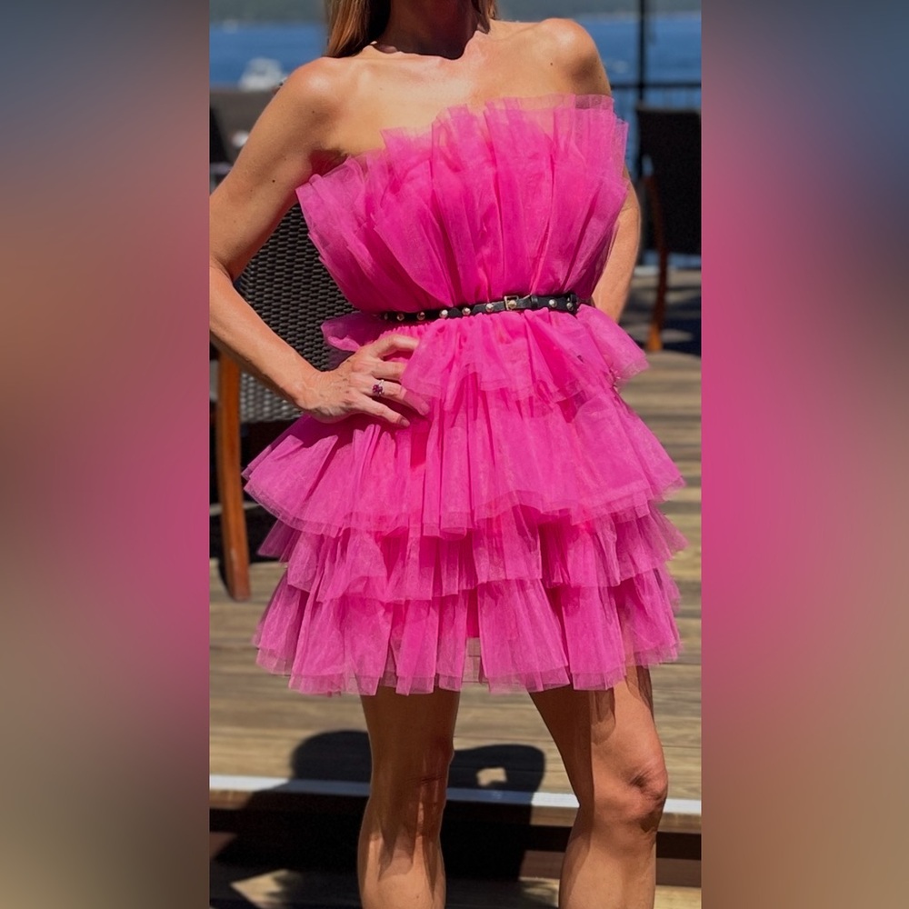 Vibrant Pink Ruffled Dress